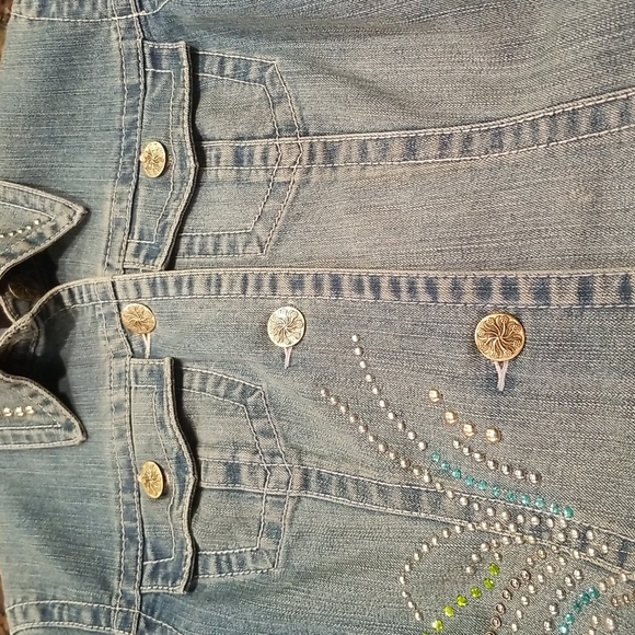V Christina Jean Jacket with Rhinestones & Metal Work, Size S - Picture 9 of 9